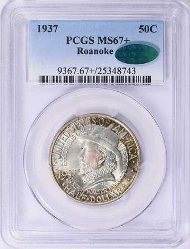 1937 年ロアノーク記念ハーフ MS-67+ PCGS/CAC 認定 - カラー! 396,495円