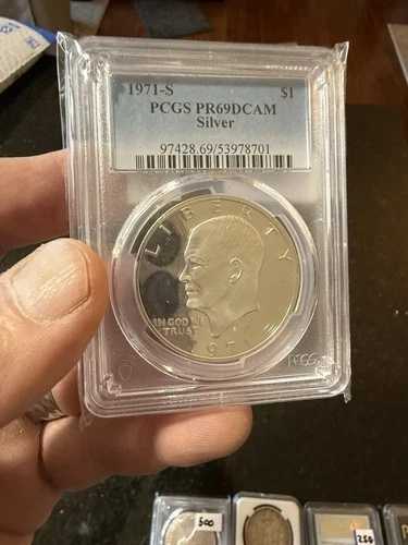 1971年 S $1 シルバー アイク アイゼンハワー ドル プルーフ PCGS PR69DCAM