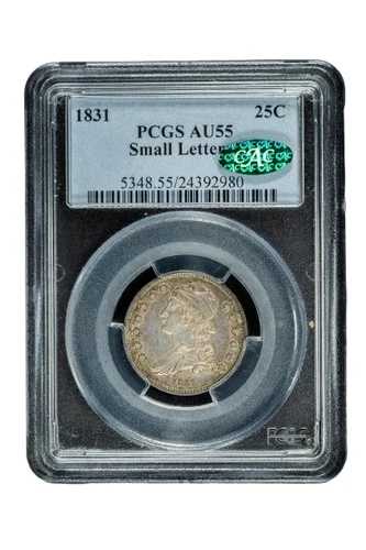 1831年 キャップドバストクォーター小文字 PCGS AU55 CAC