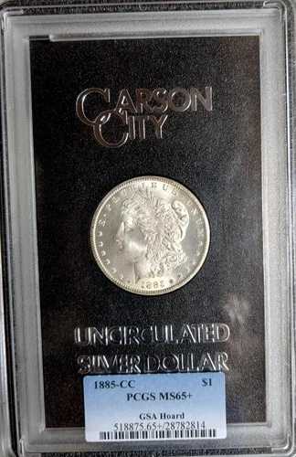 1885-CC $1 モルガン GSA ホード MS 65+ PCGS