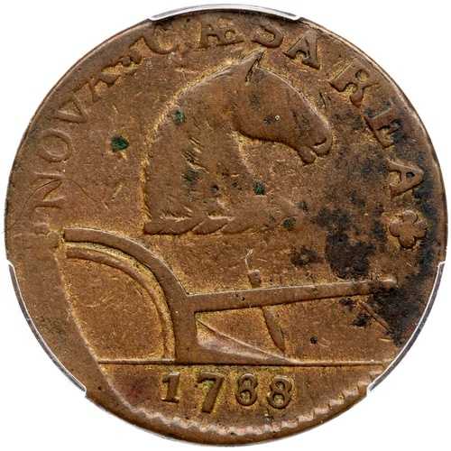 1788年 M 75-bb R-4 PCGS VF 20 ランニングフォックス ニュージャージーコロニアル銅貨