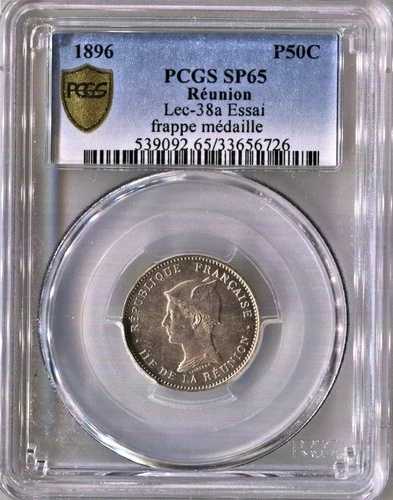 再会 - 1896 50 サンチーム ESSAI Lecompte 38a PCGS SP65 RRRR