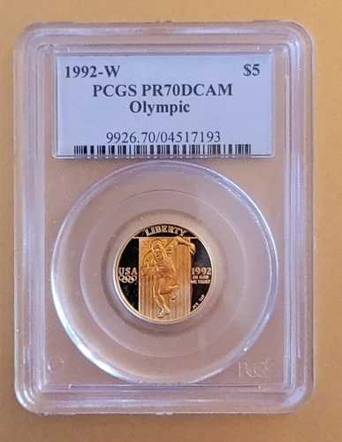 1992-W オリンピック 5ドル記念金貨 PCGS PR70DCAM