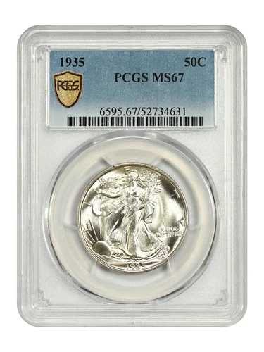 1935年 50セント PCGS MS67 - ウォーキング・リバティ・ハーフダラー