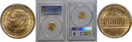 1917年 1ドル マッキンリー記念金貨 PCGS MS-67
