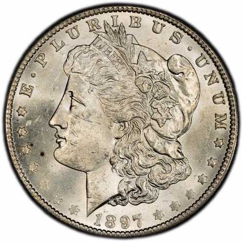1897年 O $1 モルガン銀貨 - PCGS MS62 - MSコンディションの希少品|WORLD RESOURCE【QUEEN店】