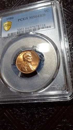1980年 ノーミントマーク リンカーン記念ペニー - PCGS MS 64 RD