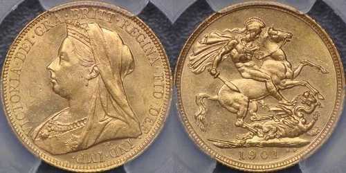 1901年 シドニー ソブリン - PCGS MS63