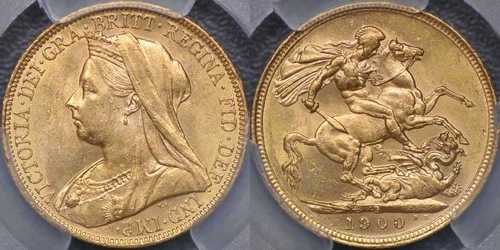 1900年 シドニー ソブリン - PCGS MS63