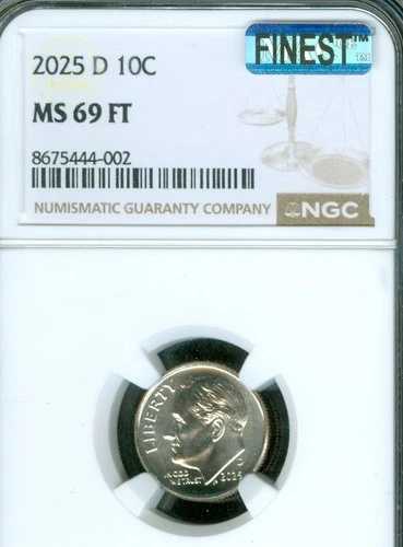 2025 D ルーズベルト ダイム NGC MS69 FT MAC 最高級レア POP-2。