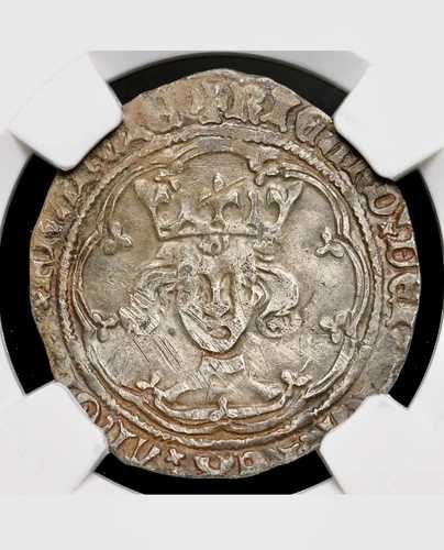 リチャード2世、シルバー・グロート、4P、1377-99年、S-1680、NGC XF、超希少変種|WORLD RESOURCE【QUEEN店】