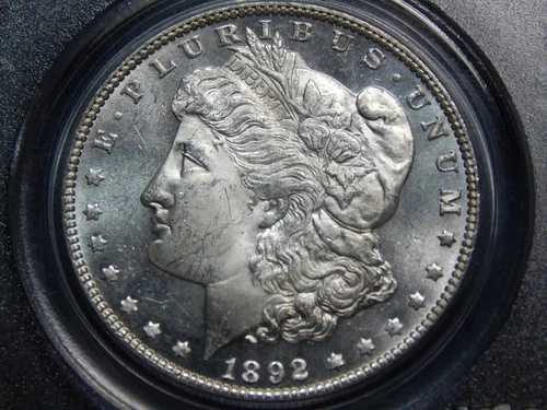 1892 年 1 ドル モーガン ダラー MS-63+PL PCGS/CAC、素晴らしいプルーフ風コイン!