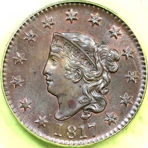 1817 N-6 R-1 PCGS MS 64 RB マトロンまたはコロネットヘッド ラージセントコイン 1セント