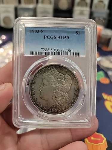 1903-S モルガン銀貨 PCGS AU 50 低鋳造枚数 良品|WORLD RESOURCE【QUEEN店】