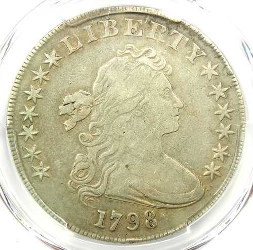 1798 年 ドレープ バスト シルバー ダラー コイン 1 ドル - PCGS VF 詳細認定 - 希少!|WORLD RESOURCE【QUEEN店】
