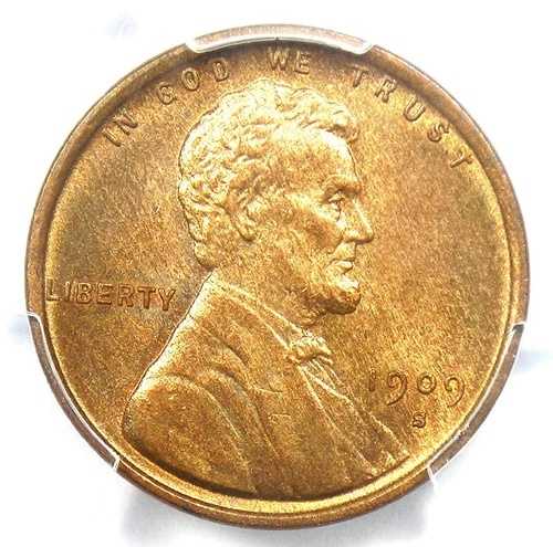 1909-S VDB リンカーン・ウィート・セント 1セント ペニー - PCGS 未流通詳細 (UNC MS)