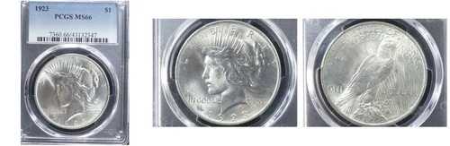 1923年 $1 MS66 PCGS-ピースダラー--