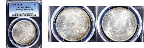 1878 7/8TF $1 強力 VAM 38 7/5 MS63 PCGS-モルガン・ダラー---