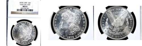 1878 7/8TF $1 強力 VAM 38 7/5 MS63 PCGS-モルガン・ダラー---