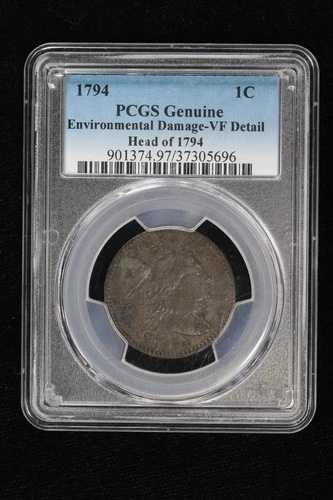 1794年 リバティキャップ ラージセント PCGS 1794年 VF 詳細 環境損傷 3IC2