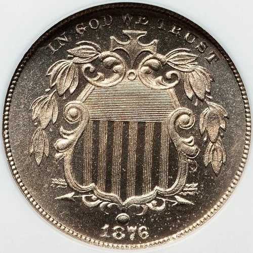 シールドニッケル 1876 NGC プルーフ 66 CAM! 素晴らしいジェムチョイス ブリリアント プルーフ CAMEO!