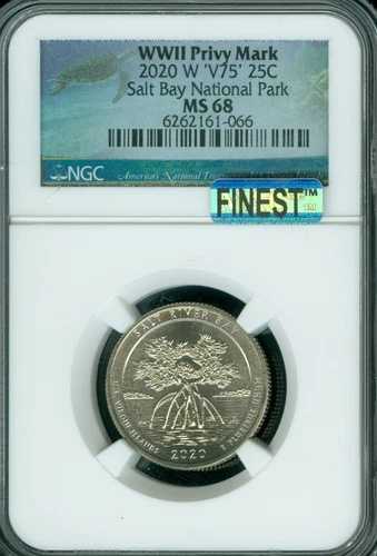 2020 W ソルト ベイ クォーター NGC MS68 PQ MAC FINEST & MAC SPOTLESS レア。