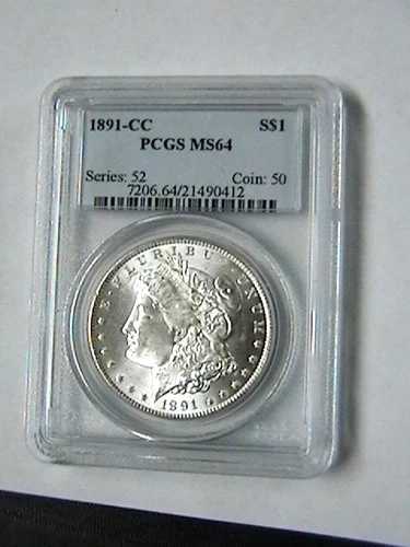 1891年 CC モルガン シルバー ダラー PCGS MS-64 スピッティング イーグル ブリリアントコイン