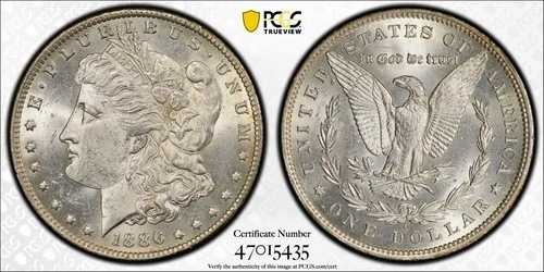 1886年 O モルガン銀貨 $1 PCGS MS 62 441,540円
