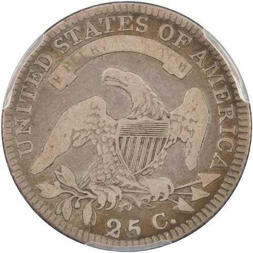 1828年 B-3 キャップドバストクォーター 25/50C PCGS VG8 オリジナルメジャーレッドブック