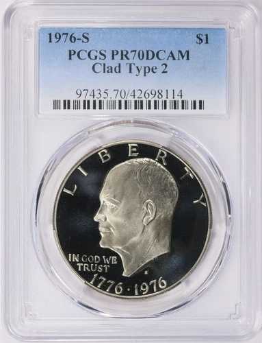 1976年 S アイゼンハワー ドル クラッド PCGS PR70 DCAM ブリリアントホワイト PF70 ウルトラカメオ
