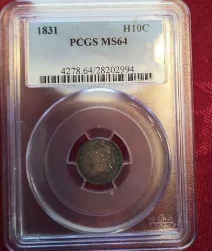 1831年 10セント キャップドバスト PCGS MS64｜WORLD RESOURCE【QUEEN店】 445,995円