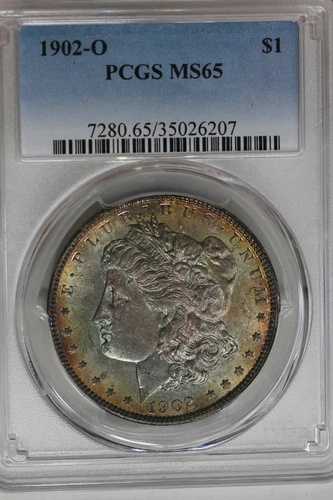 1902 O $1 PCGS MS65、モルガン銀貨、ミス・リバティ・ヘッド $1｜WORLD RESOURCE【QUEEN店】