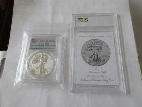 2019-S 1ドル シルバーイーグル エンハンスドリバースプルーフ ファーストストライク PCGS プルーフ-70｜WORLD RESOURCE【QUEEN店】