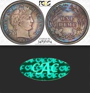 1895 PCGS MS65 CAC Pop 3 ?? 重要日付???? 最低鋳造枚数フィラデルフィア・バーバー・ダイム｜WORLD RESOURCE【QUEEN店】