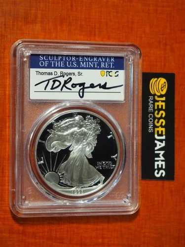 1993年 Pプルーフ シルバーイーグル PCGS PR70 DCAM トーマス・D・ロジャース 直筆サイン入り ブルーラベル｜WORLD RESOURCE【QUEEN店】