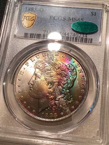1883 O モルガン シルバー ダラー PCGS ms65 CAC モンスター レインボー ?? トーンの宝石!｜WORLD RESOURCE【QUEEN店】