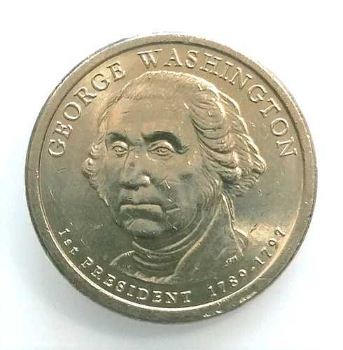 大統領ドル硬貨 ジョージ・ワシントン 2007年 P ポジ B エッジ写真付き｜WORLD RESOURCE【QUEEN店】