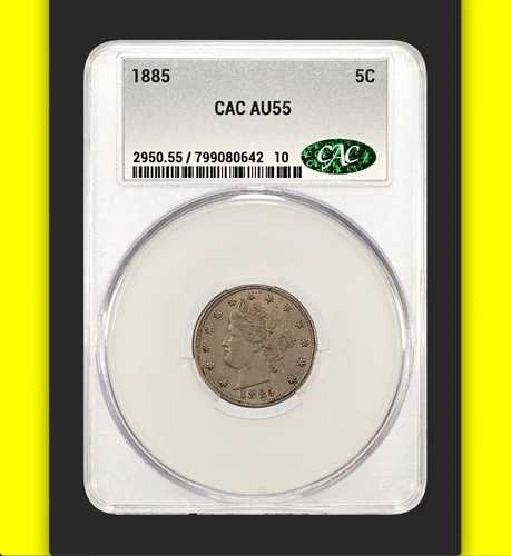 1885 CAC AU55 ?? キングオブリバティニッケル ??? AU58～MS62 の外観 ? 良質、シャープ｜WORLD RESOURCE【QUEEN店】