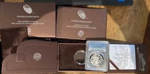 2016-W $100 自由の女神像 PCGS PR69 プラチナ イーグル プルーフ OGP 付き!