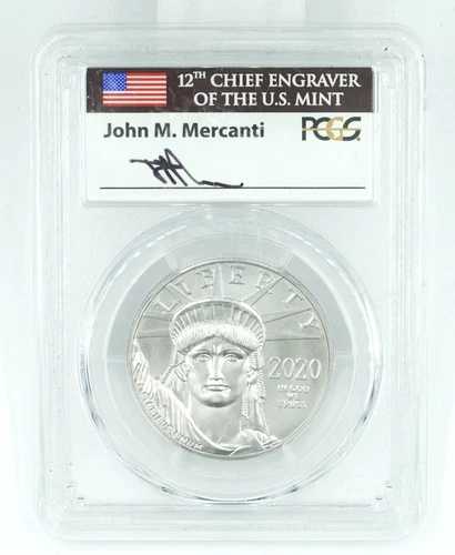 2020年 PCGS MS70 プラチナイーグル 発行初日 ジョン・マーカンティ署名