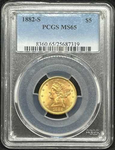 1882-S $5 PCGS MS65｜WORLD RESOURCE【QUEEN店】