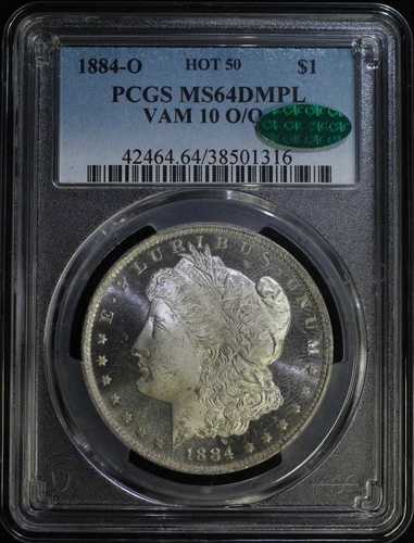 1884年 O モルガン シルバー ダラー PCGS MS64DMPL CAC HOT 50 VAM 10 O/O RPM フロスティ カメオ