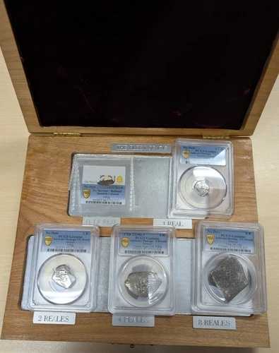 1715年 スペイン艦隊難破船 シルバーハーフ 1、2、4、8レアル PCGS 箱・鑑定書付き(J202)