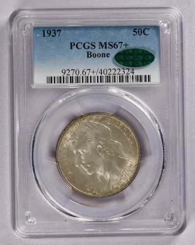 1937年 ブーン記念ハーフドル 50セント PCGS & CAC MS 67+