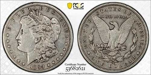 1893-CC 1ドル銀モルガンドル PCGS XF40 #2621