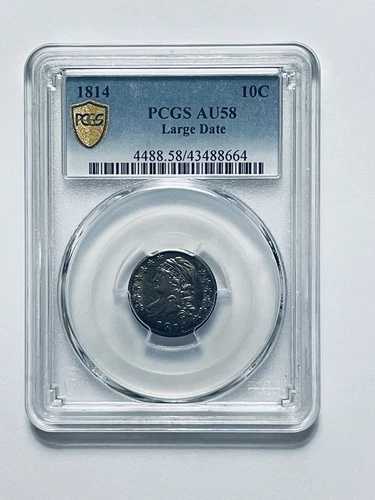 1814年製 キャップドバストダイム ラージデイト PCGS AU58 400,400円