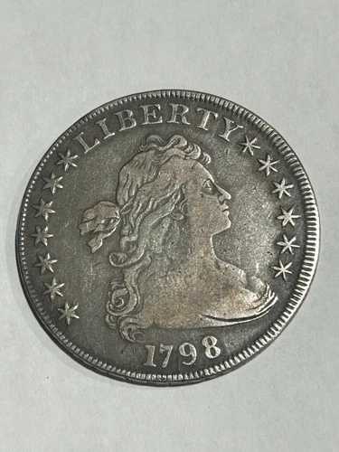 1798年 ドレープバスト ラージイーグル シルバードル、希少コイン 鑑定価格 $2,500.00