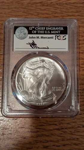 1992年 シルバーイーグル PCGS MS70 ジョン・マーカンティ サイン入り - 希少 低POP 88｜WORLD RESOURCE【QUEEN店】