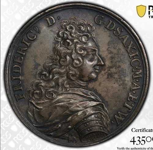 1709 年 ザクセン ゴータ アルテンブルク メダル PCGS MS62 ウォルファルト 09001 非常に珍しい