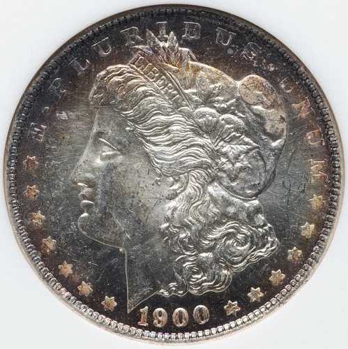 モルガン・シルバー・ダラー 1900-O NGC MS-64 ディープミラー プルーフライク！見事な色調！